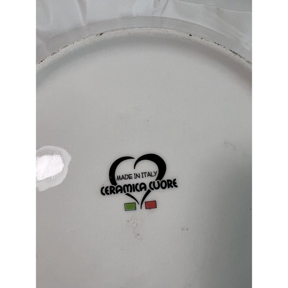 Ceramica Cuore Italy 12.5" Christmas Holiday Sparrow Serving Bowl - Red & Green - Picture 6 of 7